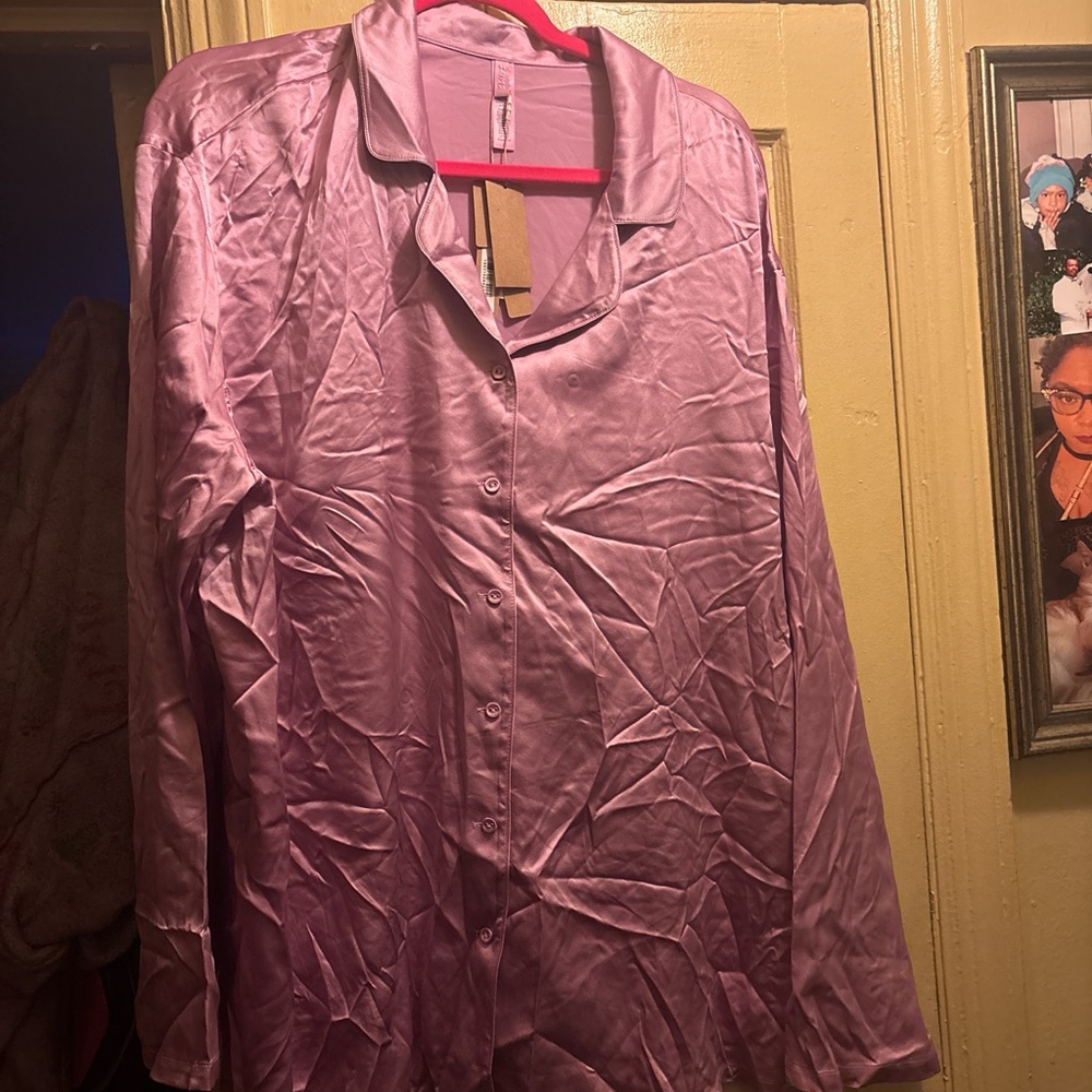 SKIMS Lavender Silky Pajama top 2x with tags